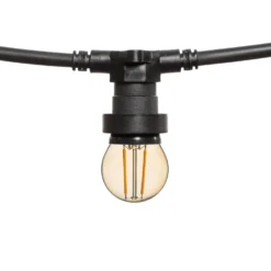 Catena 5 m, 16 lampadine led globo Ø 45 mm di 2 Watt, cavo nero, prolungabile
