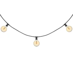 Catena 5 m, 8 lampadine led globo Ø 125 mm di 8 Watt dimmerabili, cavo nero, prolungabile