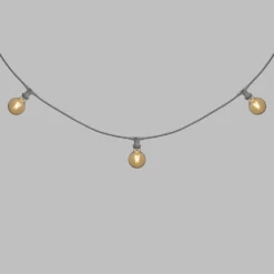 Catena 5 m, 5 lampadine led globo Ø 95 mm 8 Watt led, dimmerabili, cavo bianco, prolungabile