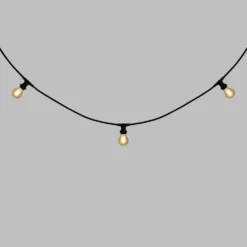Catena 5 m, 16 lampadine led goccia Ø 60 mm di 4 Watt, dimmerabili, cavo nero, prolungabile