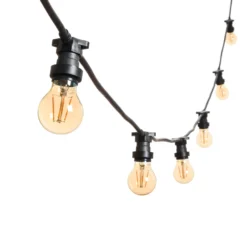 Catena 5 m, 8 lampadine led goccia Ø 60 mm di 4 Watt, cavo nero, prolungabile