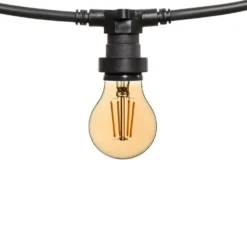 Catena 5 m, 8 lampadine led goccia Ø 67 mm di 8 Watt dimmerabili, cavo nero, prolungabile