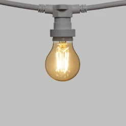 Catena 5 m, 16 lampadine led goccia Ø 60 mm di 4 Watt, dimmerabili, cavo bianco, prolungabile