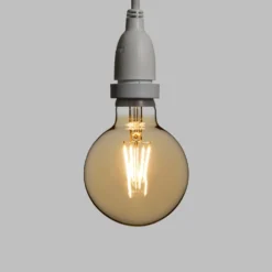 Catena 5 m, 8 lampadine led pendenti globo Ø 95 mm da 4 watt dimmerabili, h 70 cm, prolungabile