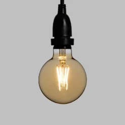 Catena 5 m, 8 lampadine led pendenti globo Ø 95 mm da 4 watt dimmerabili, h 30 cm, prolungabile