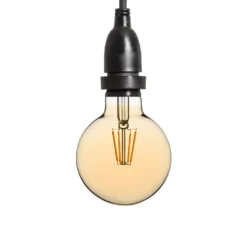 Catena 5 m, 8 lampadine led pendenti globo Ø 95 mm da 4 watt dimmerabili, h 70 cm, prolungabile