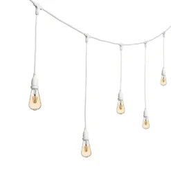 Catena 5 m, 8 lampadine led pendenti Edison Ø 64 mm di 4 watt dimmerabili, h 70 cm, prolungabile