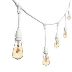 Catena 5 m, 8 lampadine led pendenti Edison Ø 64 mm di 4 watt dimmerabili, h 30 cm, prolungabile