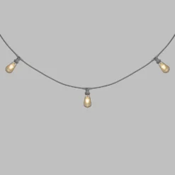 Catena 5 m, 8 lampadine led pendenti Edison Ø 64 mm di 4 watt dimmerabili, h 30 cm, prolungabile