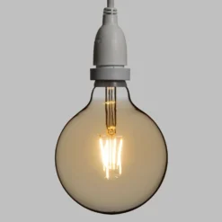 Catena 5 m, 8 lampadine led pendenti globo Ø 125 mm di 4 Watt, h 30 cm, prolungabile
