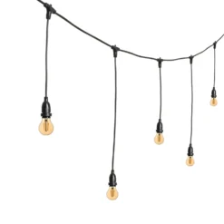 Catena 5 m, 8 lampadine led pendenti goccia Ø 67 mm 8 Watt dimmerabili, h 70 cm, prolungabile