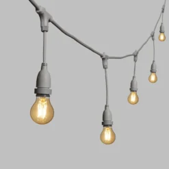 Catena 5 m, 8 lampadine led pendenti goccia Ø 67 mm 8 Watt dimmerabili, h 30 cm, prolungabile