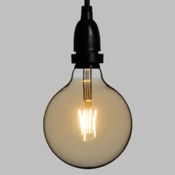 Catena 5 m, 8 lampadine led pendenti globo Ø 125 mm di 4 Watt, h 70 cm, prolungabile