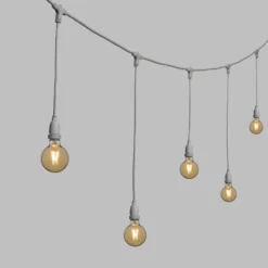 Catena 5 m, 8 lampadine led pendenti globo Ø 95 mm di 4 Watt, h 70 cm, prolungabile