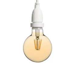 Catena 5 m, 8 lampadine led pendenti globo Ø 95 mm di 4 Watt, h 70 cm, prolungabile