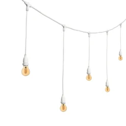 Catena 5 m, 8 lampadine led pendenti goccia Ø 60 mm 4 Watt, dimmerabili, h 70 cm, prolungabile