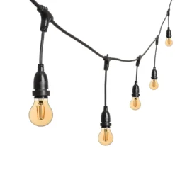 Catena 5 m, 8 lampadine led pendenti goccia Ø 60 mm di 4 Watt, h 30 cm, prolungabile