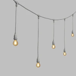 Catena 5 m, 8 lampadine led pendenti goccia Ø 60 mm di 4 Watt, h 70 cm, prolungabile