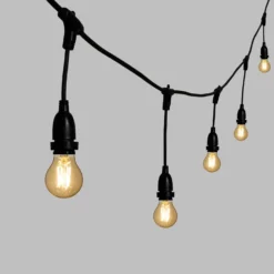 Catena 5 m, 8 lampadine led pendenti goccia Ø 60 mm 4 Watt, dimmerabili, h 30 cm, prolungabile