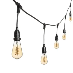 Catena 5 m, 8 lampadine pendenti Edison Ø 64 mm, h 30 cm, led a spirale, prolungabile