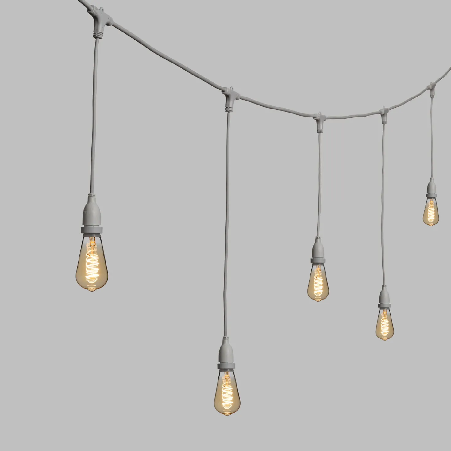 Catena 5 m, 8 lampadine pendenti Edison Ø 64 mm, h 70 cm, led a spirale, prolungabile