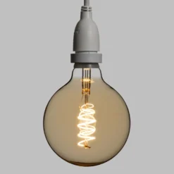 Catena 5 m, 8 lampadine pendenti globo Ø 125 mm, h 70 cm, led a spirale, prolungabile