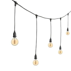 Catena 5 m, 8 lampadine pendenti globo Ø 95 mm, h 70 cm, led a spirale, prolungabile