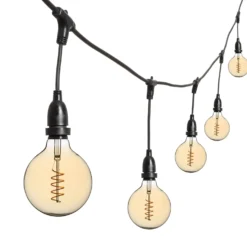 Catena 5 m, 8 lampadine pendenti globo Ø 125 mm, h 30 cm, led a spirale, prolungabile
