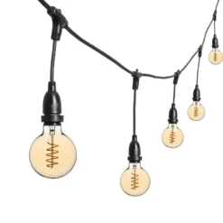 Catena 5 m, 8 lampadine pendenti globo Ø 95 mm, h 30 cm, led a spirale, prolungabile