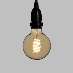 Catena 5 m, 8 lampadine pendenti globo Ø 95 mm, h 30 cm, led a spirale, prolungabile
