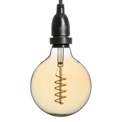 Catena 5 m, 8 lampadine pendenti globo Ø 125 mm, h 70 cm, led a spirale, prolungabile