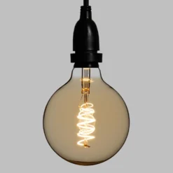 Catena 5 m, 8 lampadine pendenti globo Ø 125 mm, h 70 cm, led a spirale, prolungabile