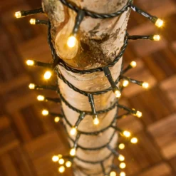 Catena 20 m, 500 led bianco caldo, cavo verde