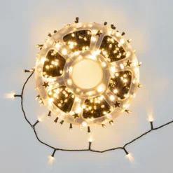 Catena 75 m, 750 led Convex Ø 6.8 mm, bianco caldo, cavo verde
