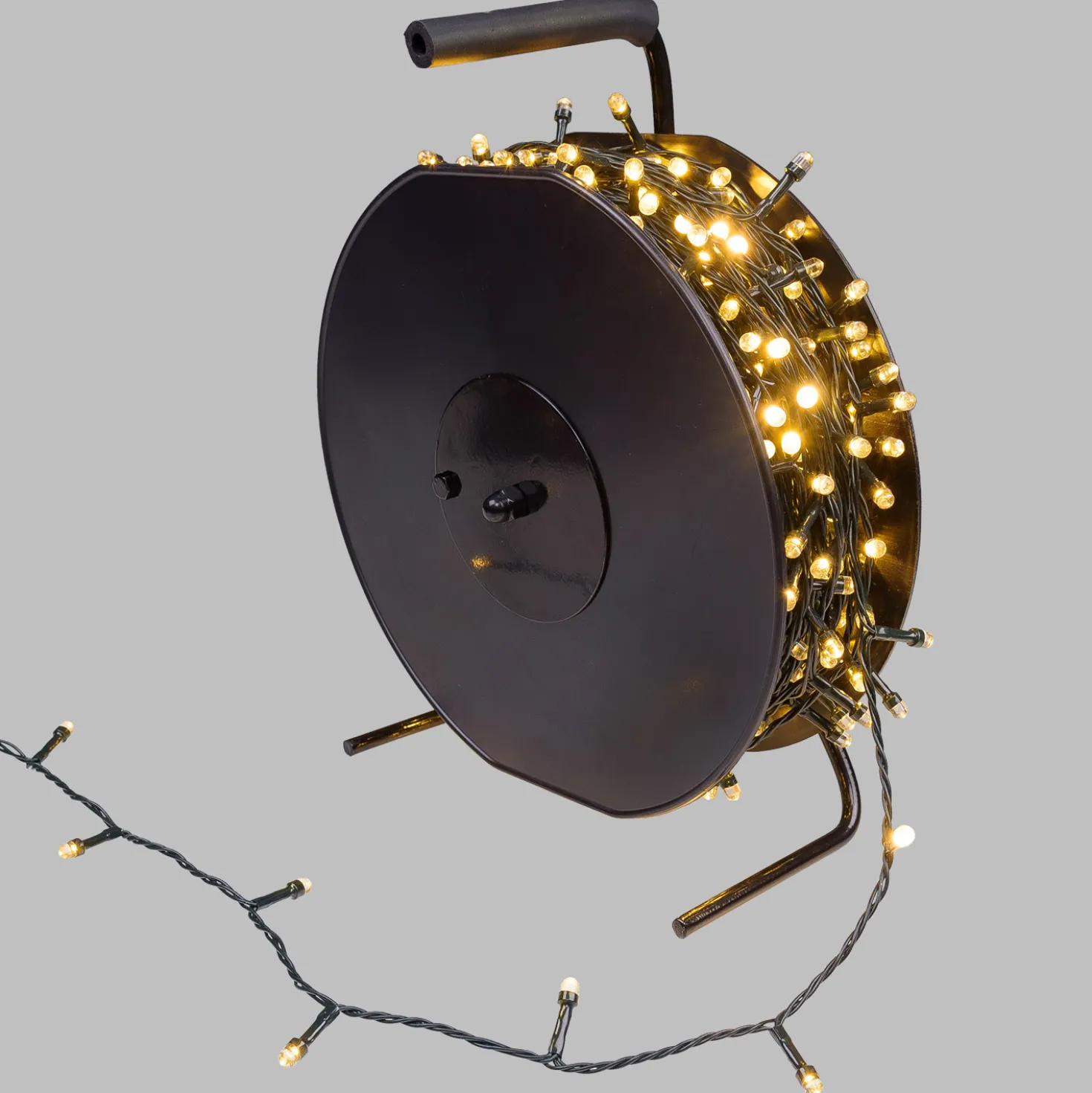 Catena 60 m, 750 led Convex Ø 6,8 mm, bianco caldo, cavo verde