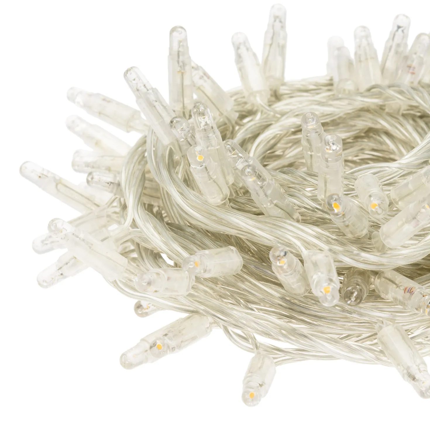 Catena 10 m, 96 maxiled bianco caldo, cavo trasparente, prolungabile