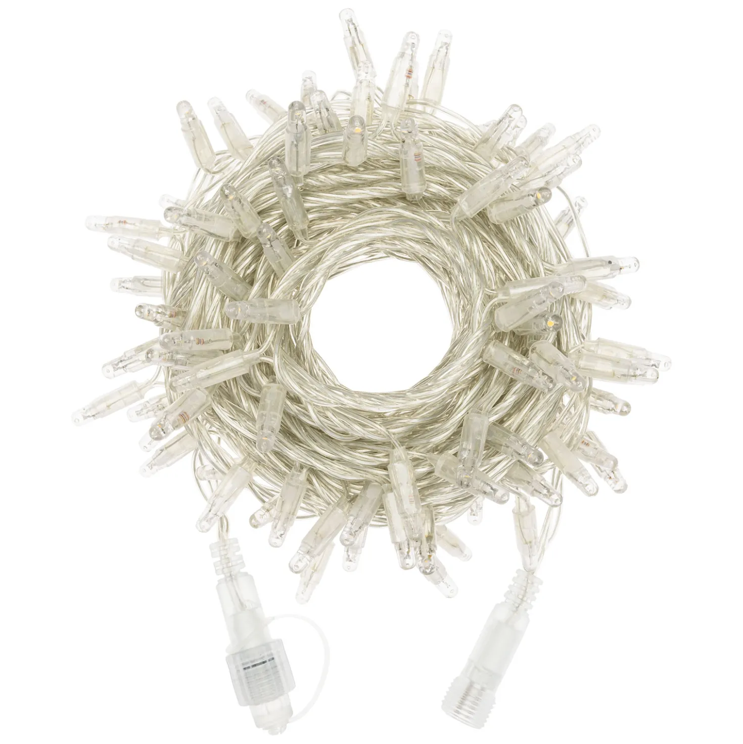 Catena 10 m, 96 maxiled bianco caldo, cavo trasparente, prolungabile