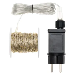 Catena 20 m, 400 microled bianco caldo e bianco freddo, cavo metal argento