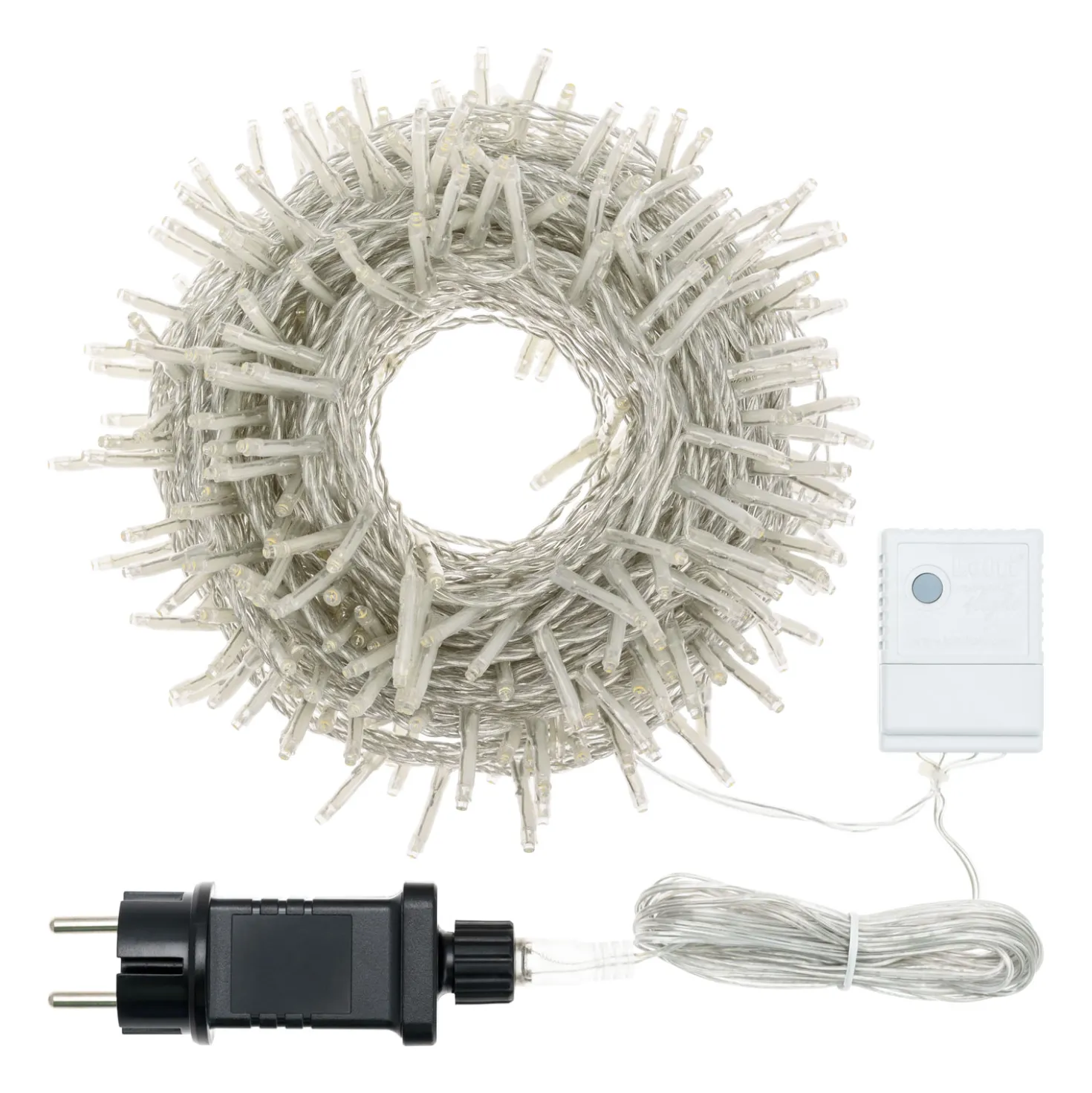 Catena 25,7 m, 360 miniled bianco extra caldo, cavo trasparente