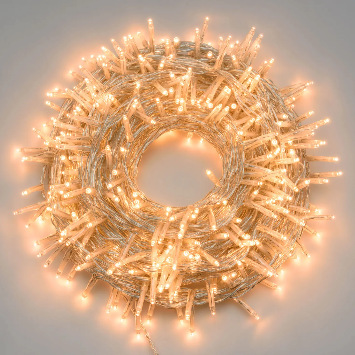 Catena 25,7 m, 360 miniled bianco extra caldo, cavo trasparente