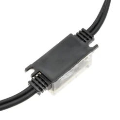Catena 10 m, 10 stroboLed bianco freddo, cavo nero, prolungabile
