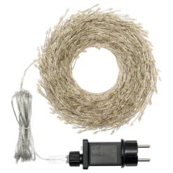 Catena Nastro di Luce 20 m, 1000 Micro led bianco caldo, cavo argento