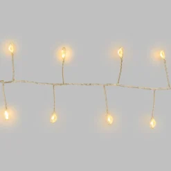 Catena Nastro di Luce 20 m, 1000 Micro led bianco caldo, cavo argento
