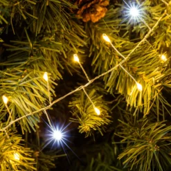 Catena Nastro di Luce 20 m, 1000 Micro led bianco caldo e freddo, cavo argento