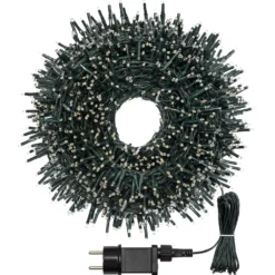 Catena Nastro di luce 40 m, 2000 miniled bianco caldo, cavo verde