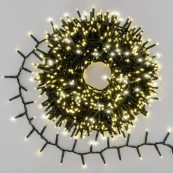 Catena Nastro di luce 20 m, 1000 miniled bianco caldo, cavo verde