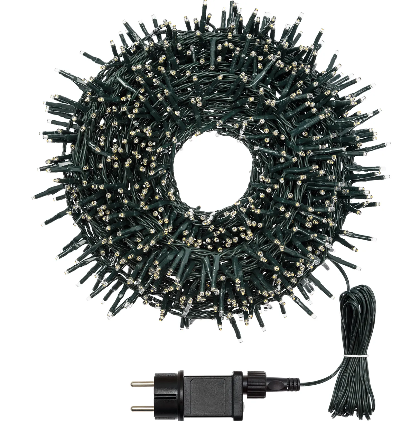 Catena Nastro di luce 20 m, 1000 miniled bianco caldo e bianco freddo, cavo verde