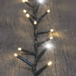 Catena Nastro di luce 20 m, 1000 miniled bianco caldo e bianco freddo, cavo verde