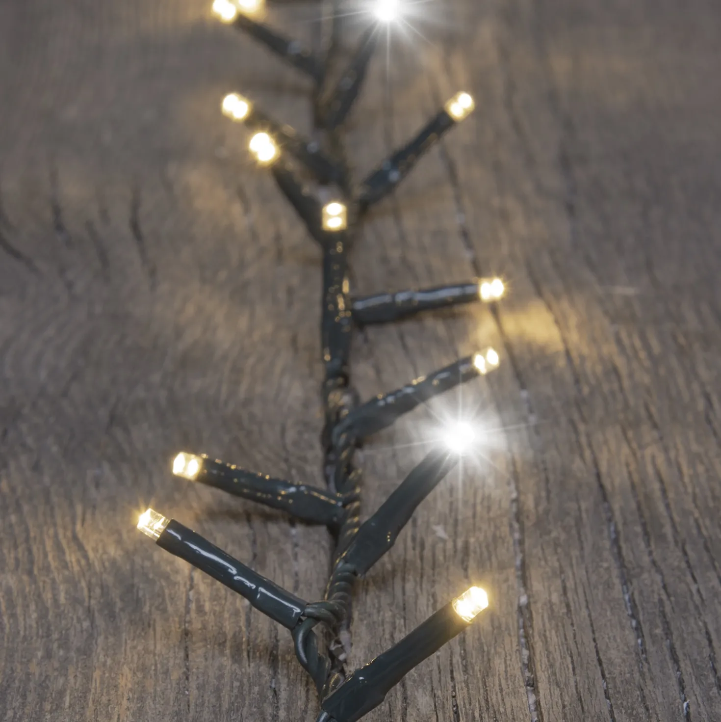 Catena Nastro di luce 20 m, 1000 miniled bianco caldo e bianco freddo, cavo verde