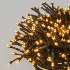 Catena Nastro di luci Connect+ 12 m, 600 led bianco caldo, cavo verde, prolungabile
